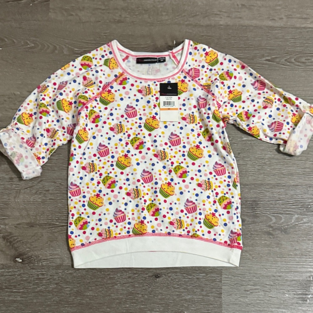 Cupcake Print Kids 3/4 Sleeve Shirt - NWT